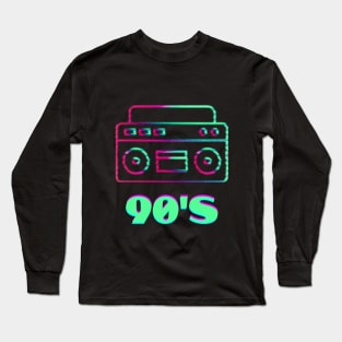 Retro Music Cassette Tape  90's T-shirt Long Sleeve T-Shirt